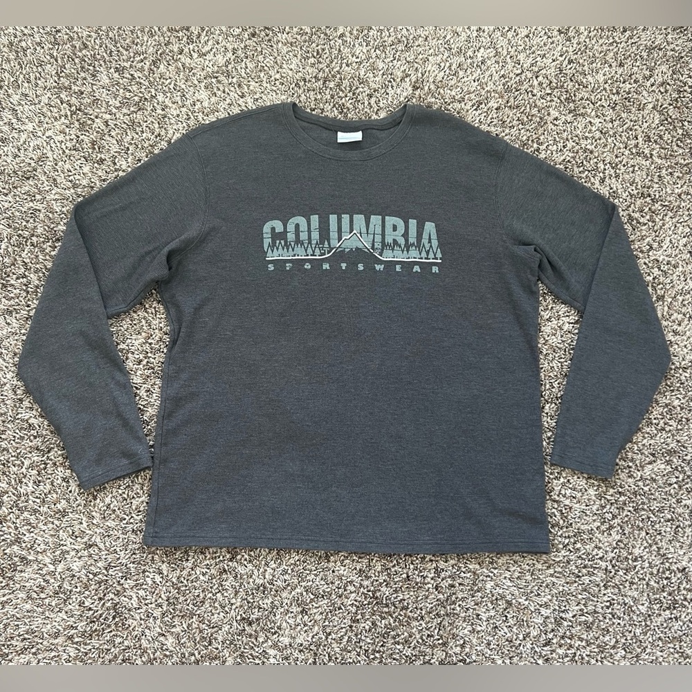 Columbia Graphic T-Shirt Mens XL Gray Long Sleeve (0724) - Picture 3 of 11